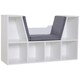 image 1 of HOMCOM Bookcase Storage Reading Seat Unit Kids Adults Six Cubes White