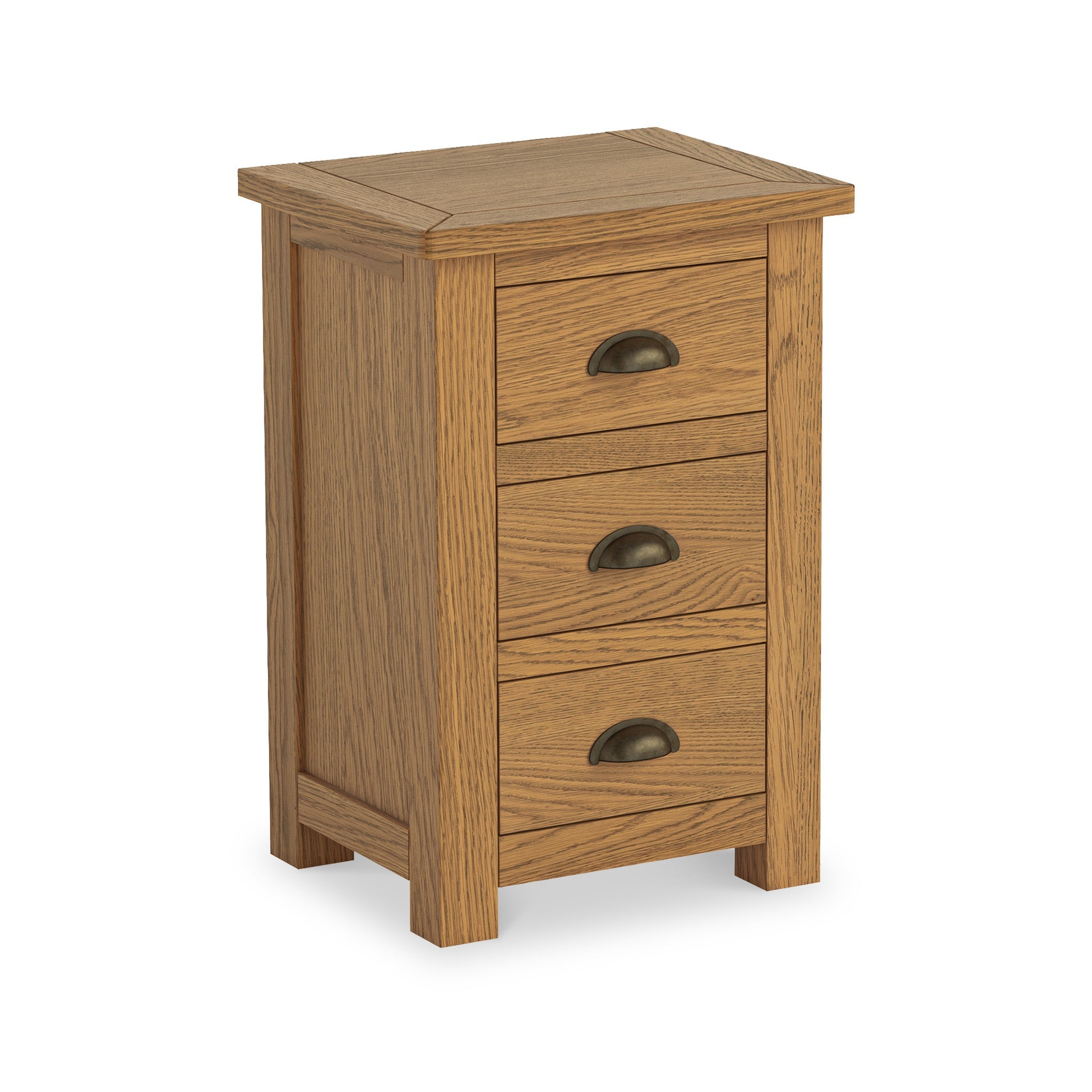 Duchy Waxed Oak 3 Drawer Bedside Table - Fully Assembled By Roseland Furniture