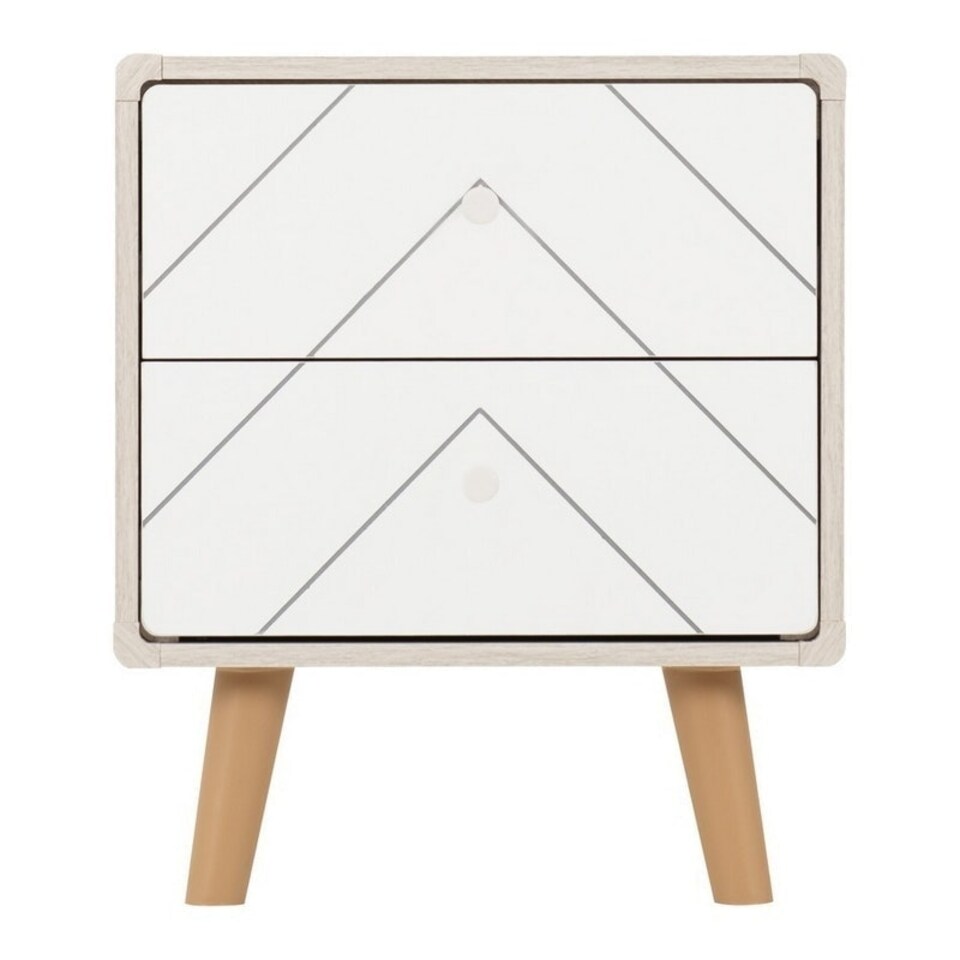 image 1 of Dixie 2 Drawer Bedside - L39.5 x W48 x H56 cm - Dusty Grey/White