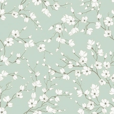 Sample of Spring Blossom Wallpaper in Sage Green Multi