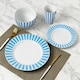 image 3 of 24pc Soft Blue Split Stripe Dinner Set