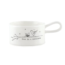 East of India Mum in a Million Porcelain Tea Light Holder