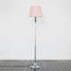 image 2 of ValueLights Modern Polished Chrome Spindle Design Floor Lamp With Pink Shade