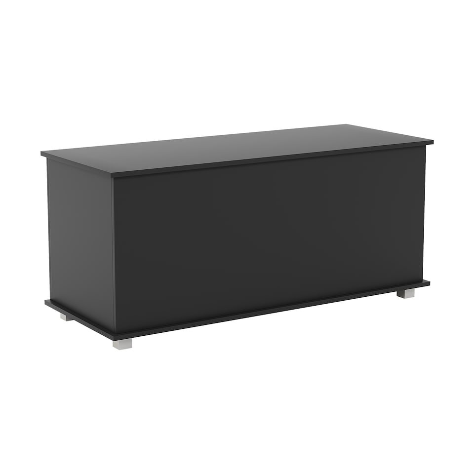 image 1 of Vida Designs Leon Storage Ottoman Bedroom Hallway Chest Bench, Black | Black | Black