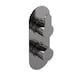 image 1 of Balterley Consall Contemporary Round Twin 3-Way Thermostatic Shower Valve with Diverter, Brushed Pewter