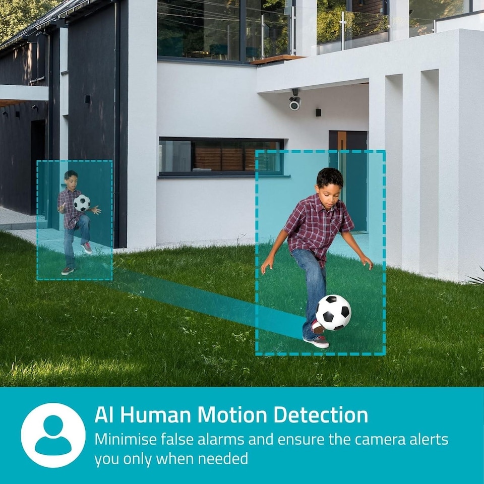 image 1 of NEDIS Smart 4K Wi-Fi 6 Outdoor Camera, Motorised CCTV with Motion Sensor, AI Human Detection, Night Vision, Two-Way Audio, Siren & Spotlight, Cloud or microSD Storage, IP65 Weatherproof