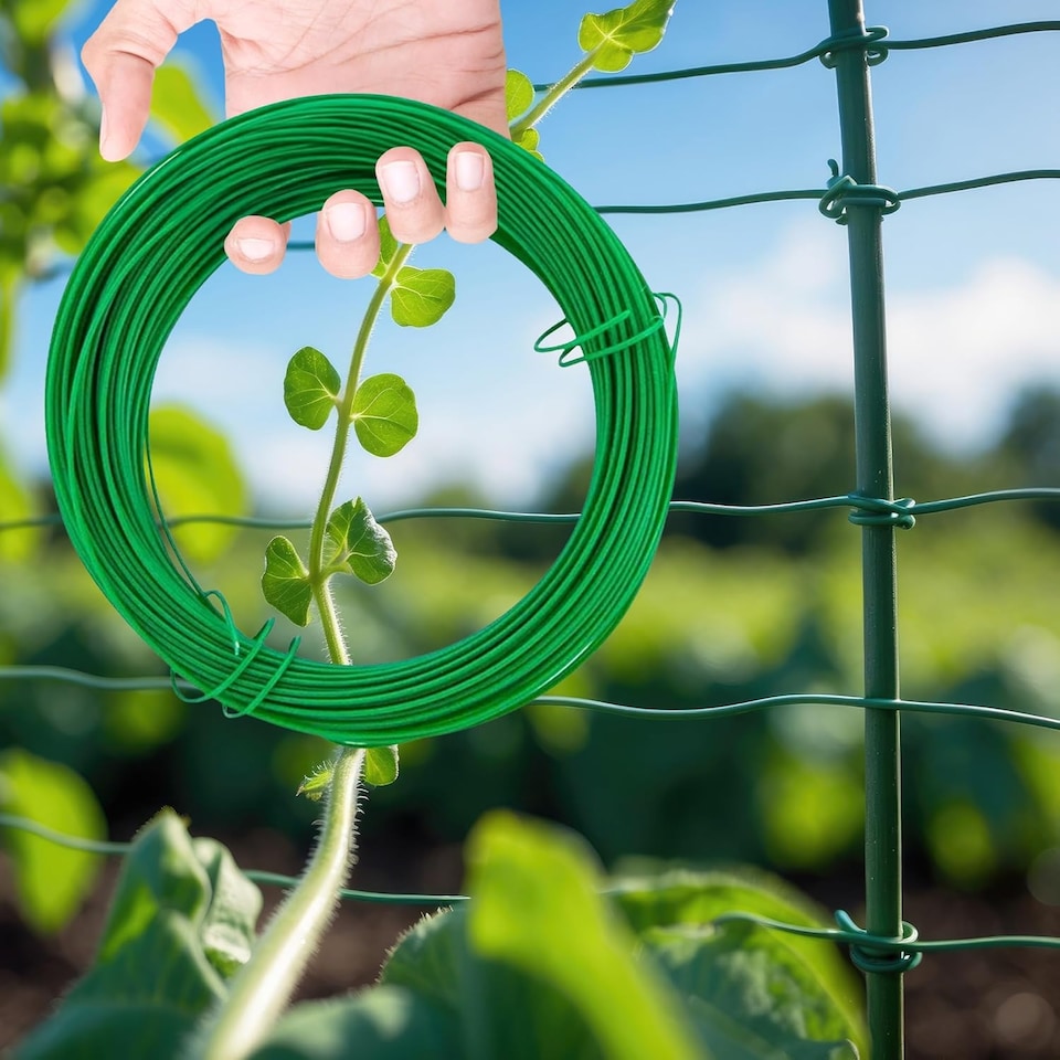 image 1 of Metal Galvanised Garden Wire Strong Plant Support 10m Multi Purpose