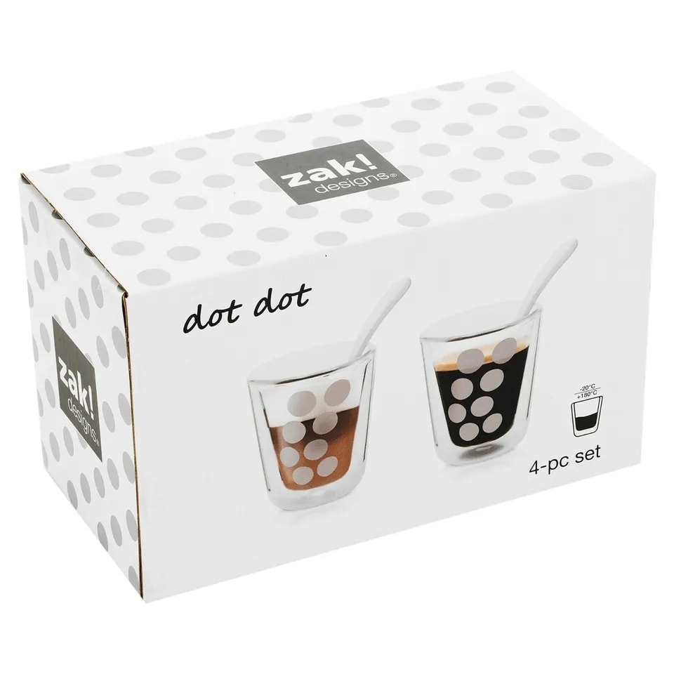 image 1 of Zak Double Wall Espresso Cup Set with Spoon - 200ml