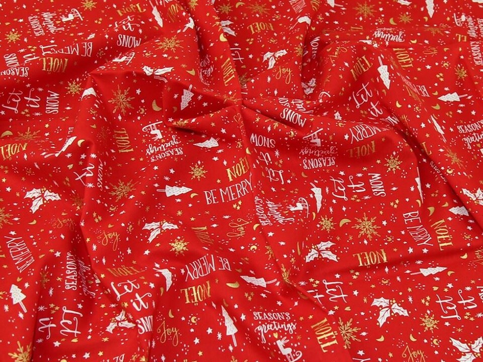 Red 100% Cotton Fabric for Bag Making, Dressmaking, Quilting, 135cm / 53" Wide - per metre