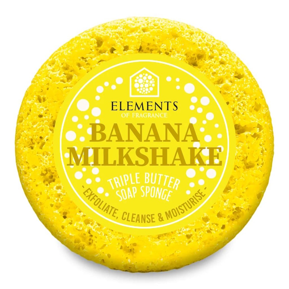 Elements of Fragrance Triple Butter Soap Body Buffer Sponge - Banana Milkshake