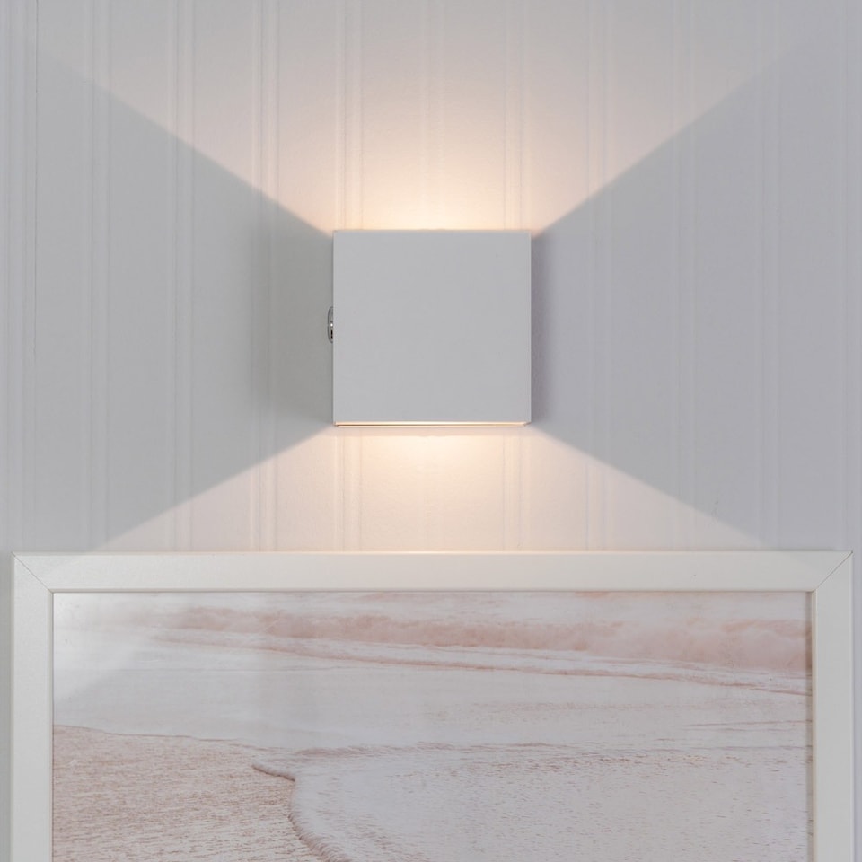 image 1 of ValueLights Marx Matte White Wall Light and Integrated Bulb
