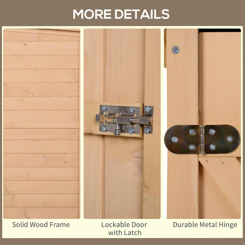image 1 of Outsunny Garden Shed Outdoor Tool Storage w/ 2 Shelve 75 x 56 x115cm Natural