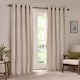 image 1 of Hebden Striped Cotton Eyelet Curtain Pair, 168 x 137cm, Natural | Cream | Natural