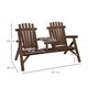 image 5 of Outsunny Wood Patio Chair Bench 2 Seats with Centre Coffee Table, Garden Bench for Lounging and Relaxing Outdoors, Carbonized