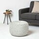 image 2 of Homescapes Grace Pleated Velvet Grey Pouffe