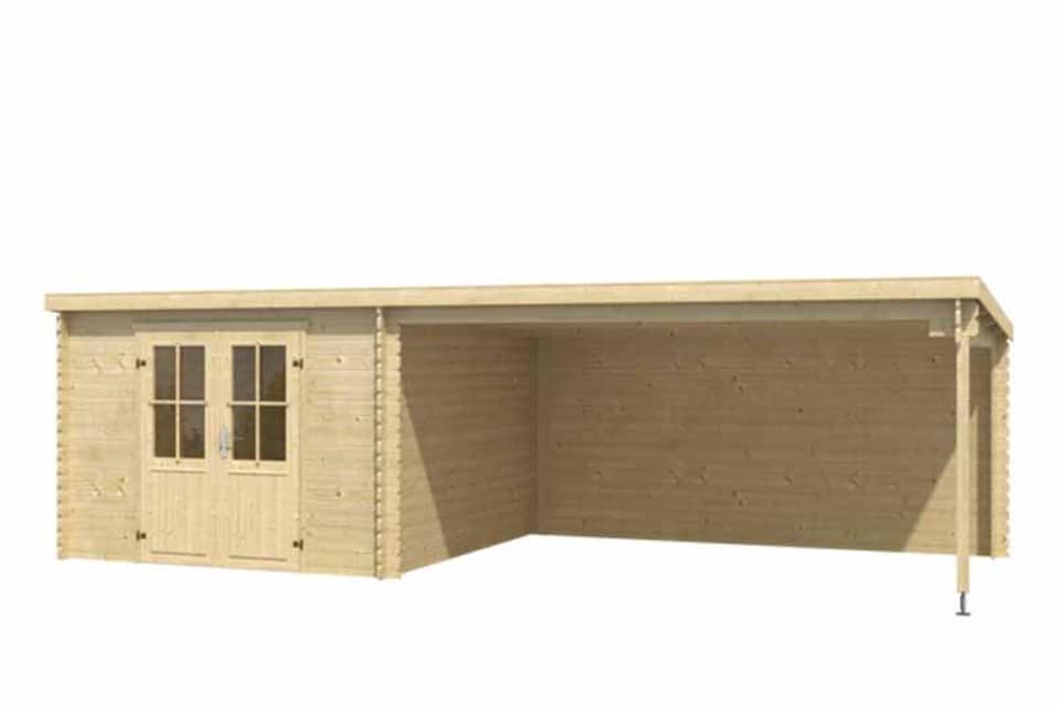 image 1 of St. Louis-Log Cabin, Wooden Garden Room, Timber Summerhouse, Home Office - L701 x W319 x H210.9 cm | Brown