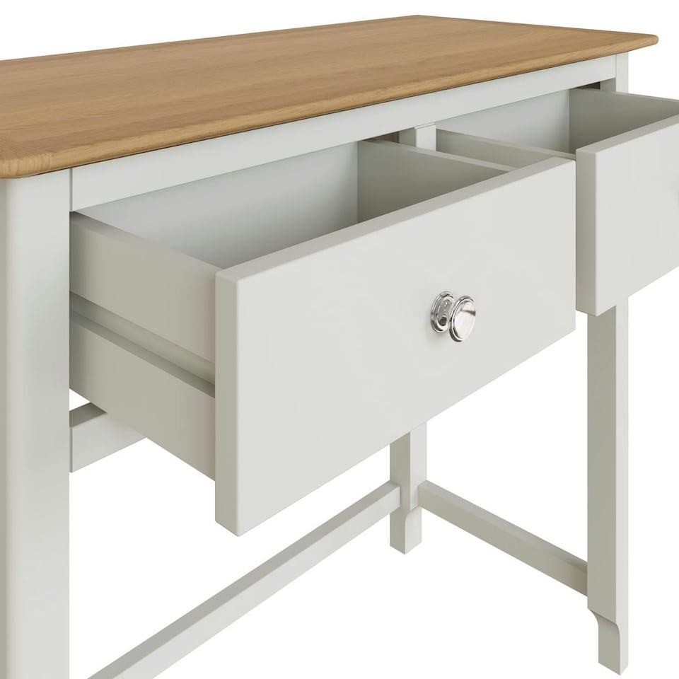 image 1 of Taberno 2 Drawer Dressing Table Linen White White