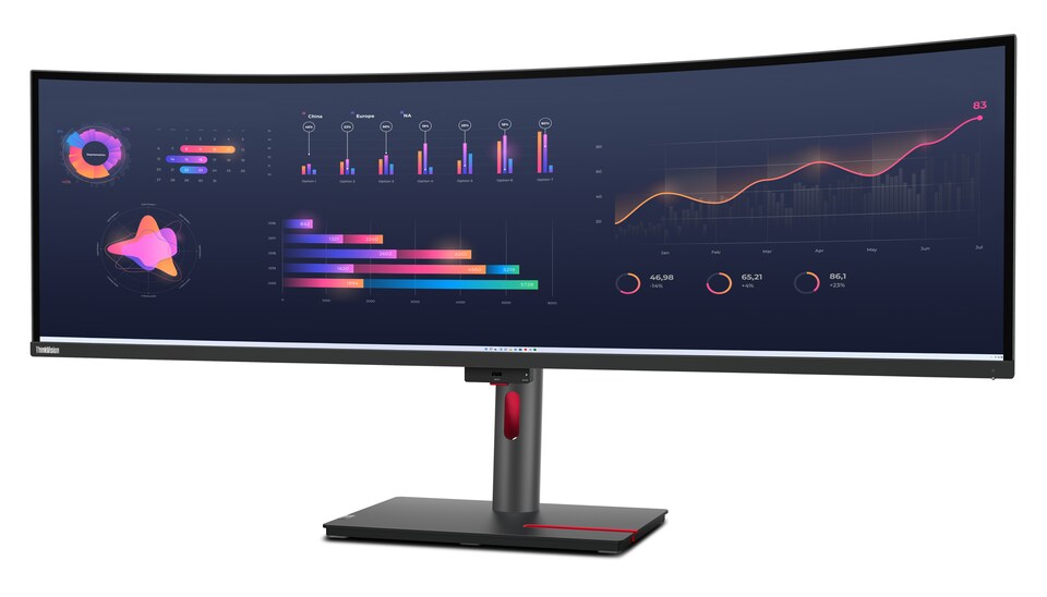 image 1 of Lenovo ThinkVision P49w-30, 124.5 cm (49 inches), 5120 x 1440 pixels, DQHD, LED, 6 ms, Black | Black | 119.8 cm
