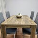 image 6 of Dining Table and 4 Chairs Rustic Effect Wood Table 4 Grey Leather Chairs Dining Room Brown