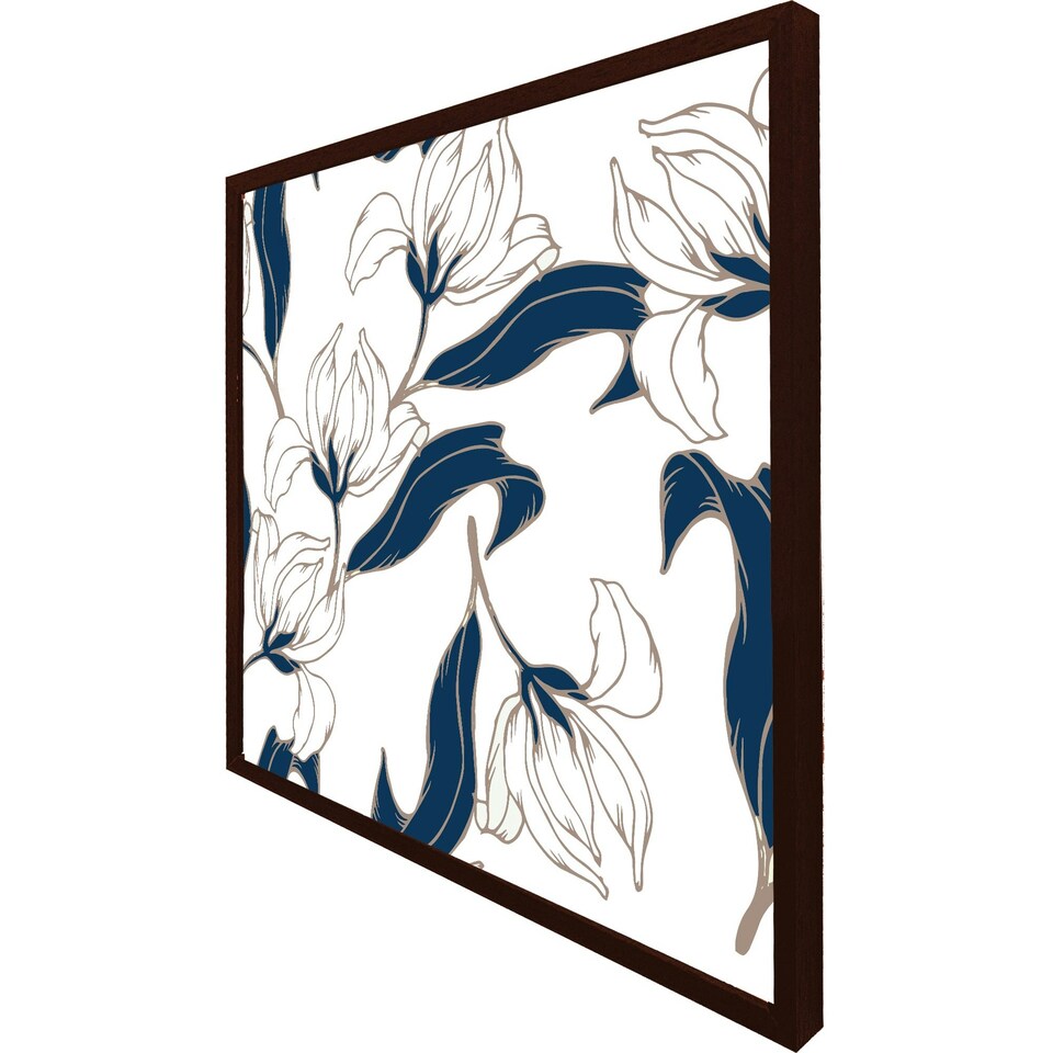 image 1 of White flowers (Picture Frame) Black | M
