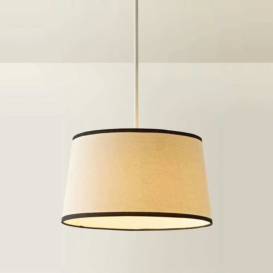 image 1 of ValueLights Aspen Medium Black Trim Tapered Lamp Shade Black