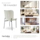 image 7 of Dining Chair Tessa - ergonomic high backrest, slim steel legs, soft fabric - Set of 2 White | Woven Fabric Off-White/Black