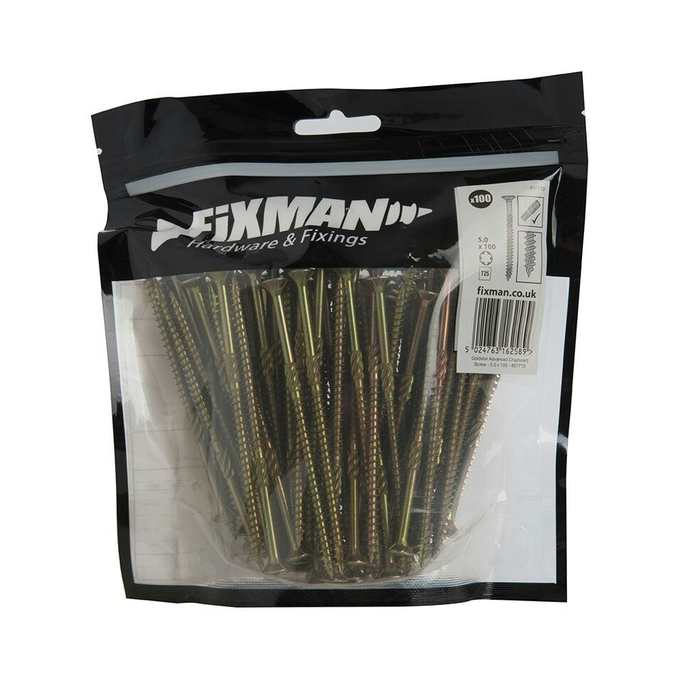 image 1 of Fixman - Goldstar Advanced Screws - 5 x 100mm 100pk
