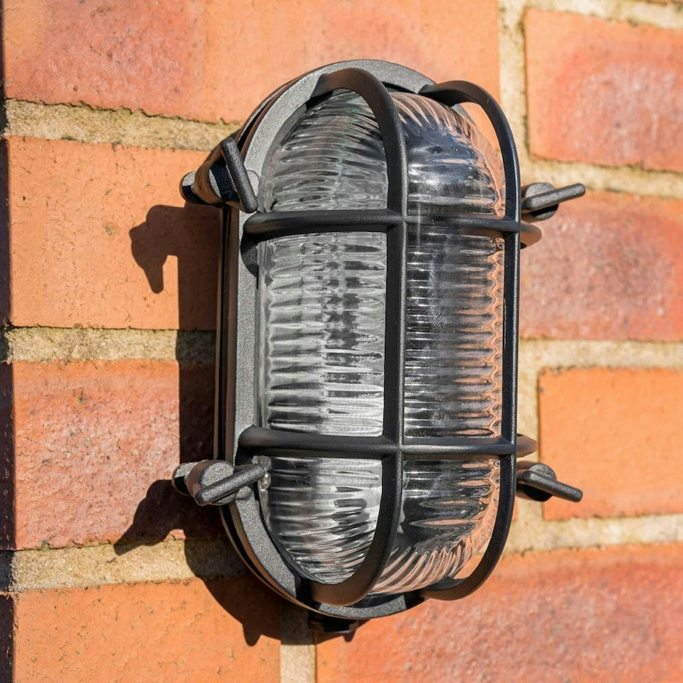 image 1 of ValueLights Bow Nautical Matte Black Bulkhead Light Black