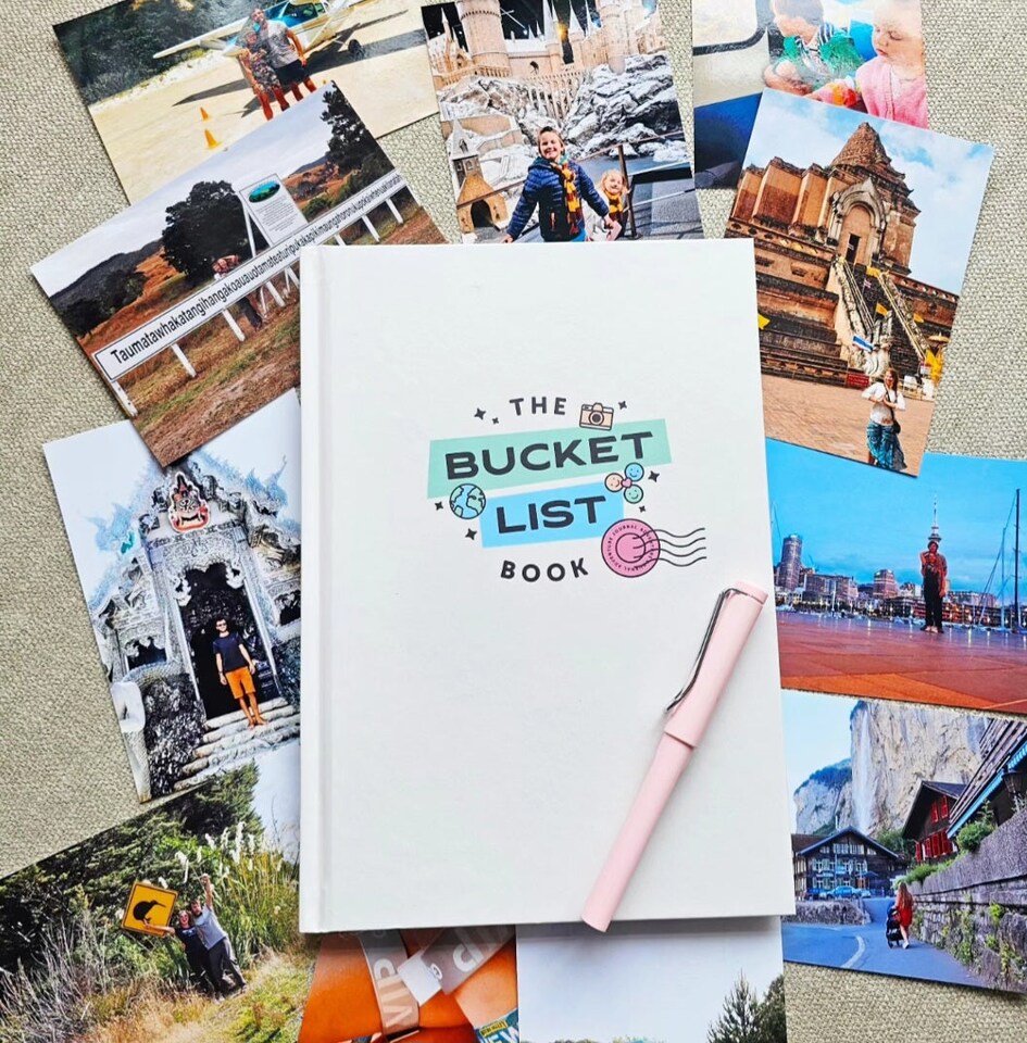 image 1 of Bucket List Journal Hardcover Travel Dreams, Adventures & Memory Book Gift