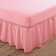 Charlotte Thomas Poetry Plain Dye Polycotton Double Platform Valance Sheet Frilled - Dusky Pink - 137 x 190cm