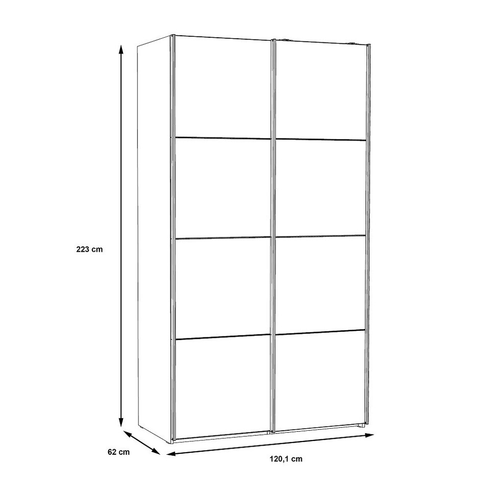 image 1 of Olivia 120cm Sliding Wardrobe 1 Glass Door Braking System White