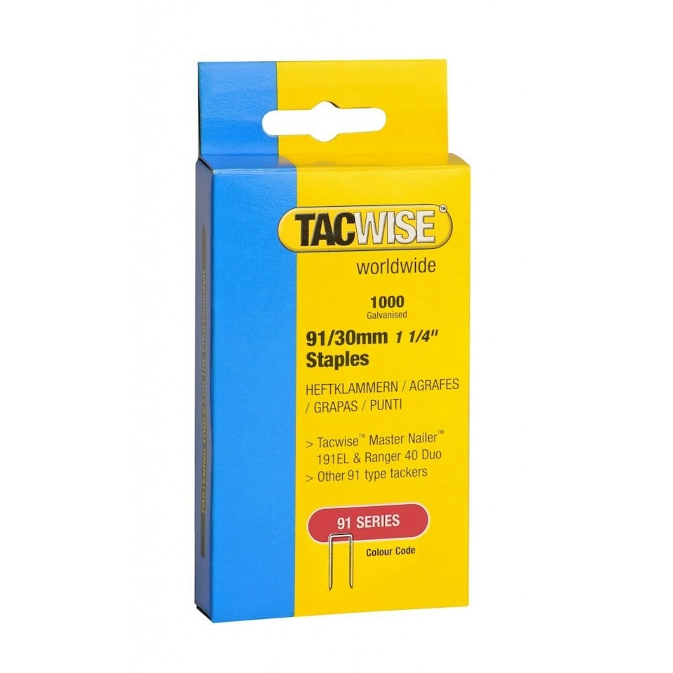 image 1 of Tacwise Tacker Staples 91 Series - Silver - 15mm
