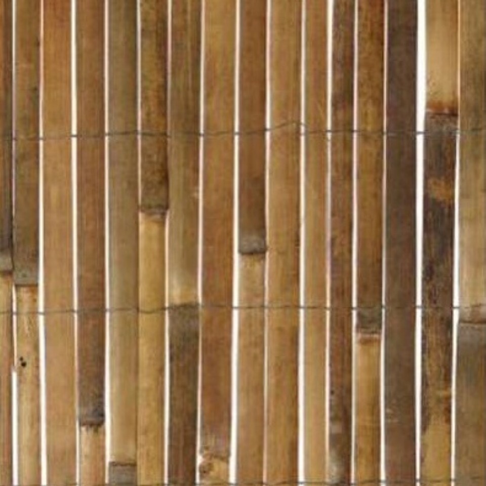 image 1 of Primrose Bamboo Slat Natural Garden Fence Screening Roll Privacy W4m x H2m | Brown | Brown