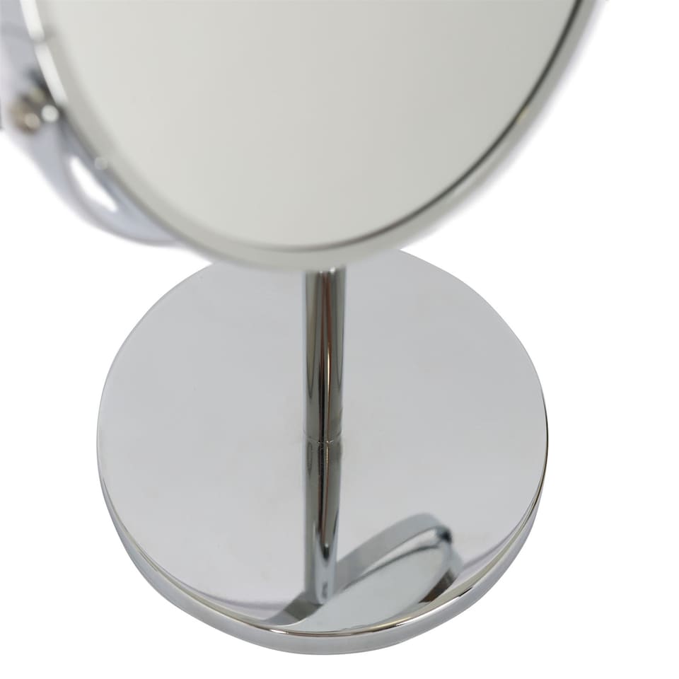 image 1 of Harbour Housewares Pedestal Mirror - 18.5cm x 34.5cm - Chrome | Silver | Chrome
