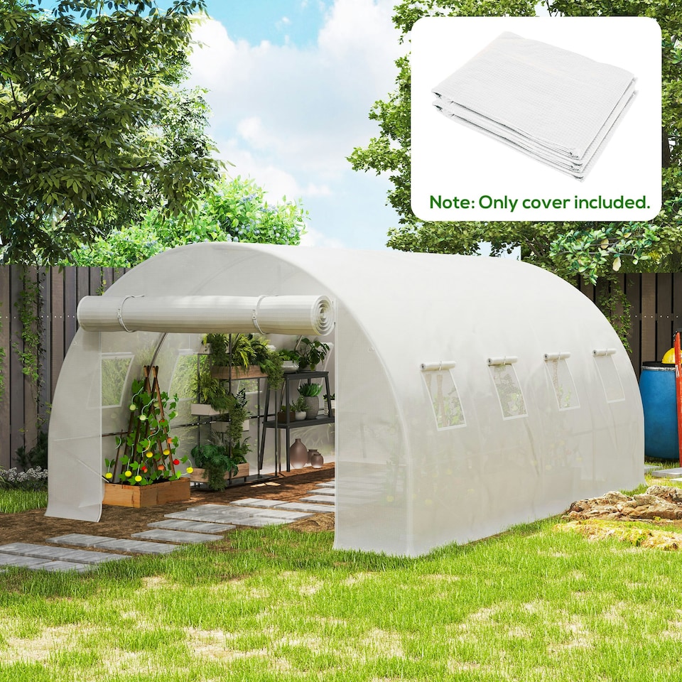 image 1 of Outsunny 4 x 3 x 2m Greenhouse Replacement Cover ONLY for Tunnel Greenhouse