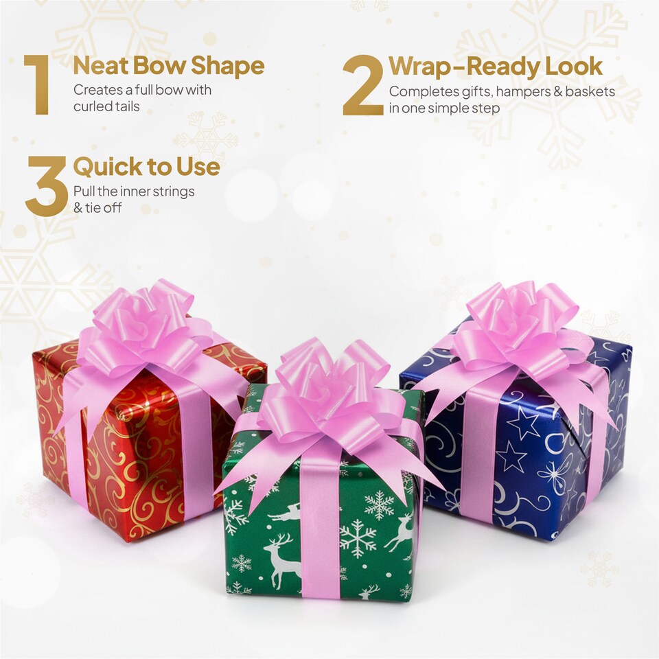 image 1 of 30pcs Light Pink 30mm/3cm Pull Bows Gift Wrap & Hampers