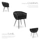 image 3 of Dining Chair Astano - padded, velvet, knot design, continuous backrest | Black | black | 4