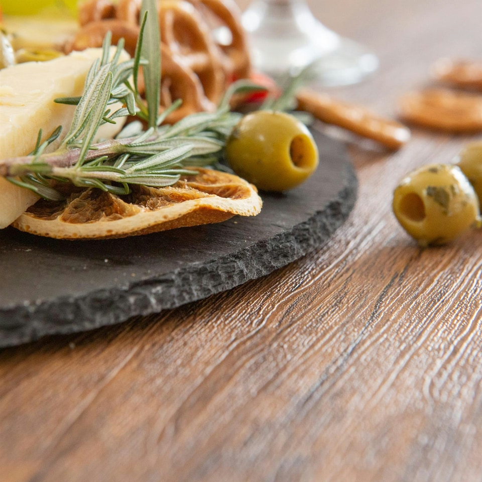 image 1 of Argon Tableware Round Slate Serving Platter - 33cm Grey