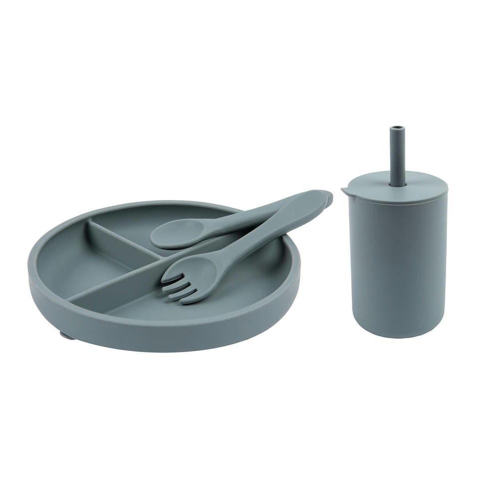 image 1 of Tiny Dining 3pc Baby Silicone Suction Feeding Set - Tradewinds