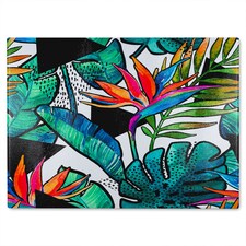 Flowers with contour Designer Glass Chopping Board | Multi