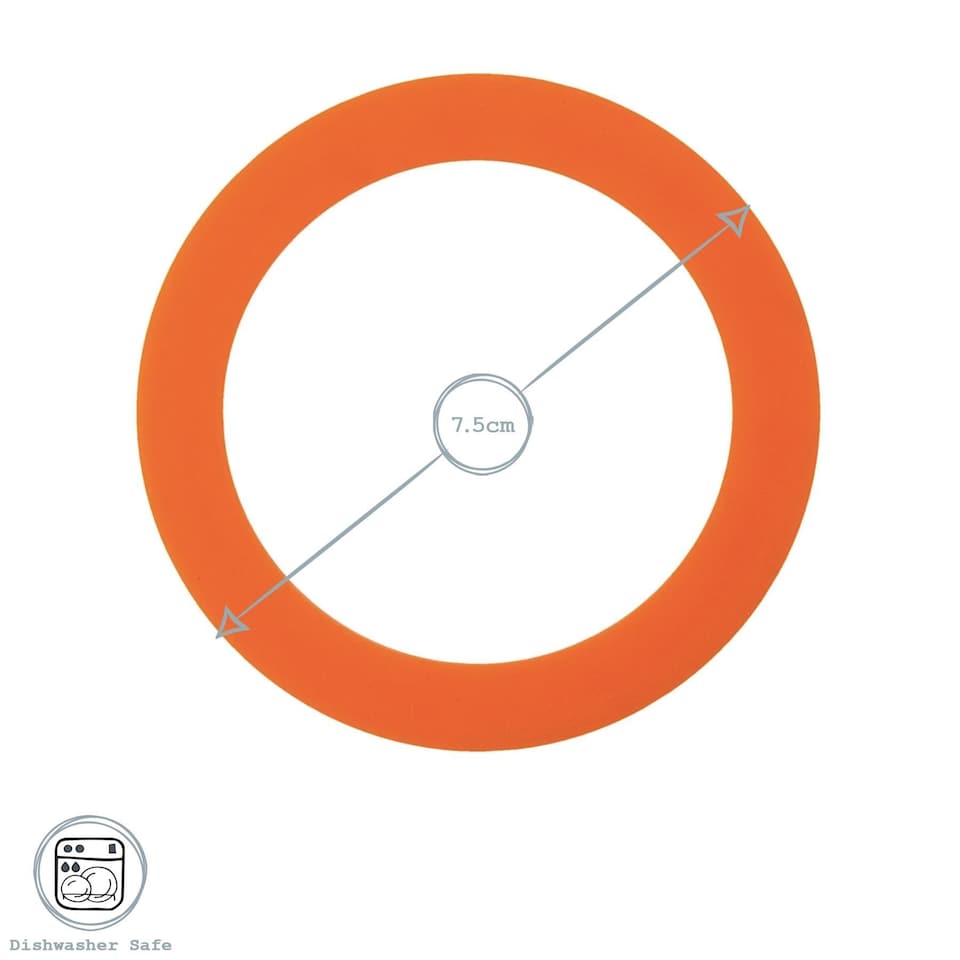 image 1 of Argon Tableware Glass Storage Jar Seals - Medium - Orange - Pack of 6