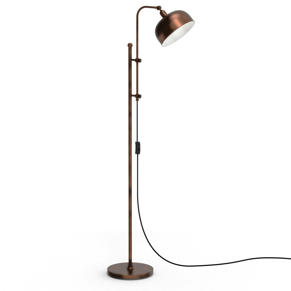 image 1 of COSTWAY Industrial Floor Lamp Metal Free-standing Light Bronze