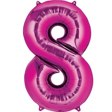 Pink Number 8 Air Fill Foil Balloon 40cm / 16 in