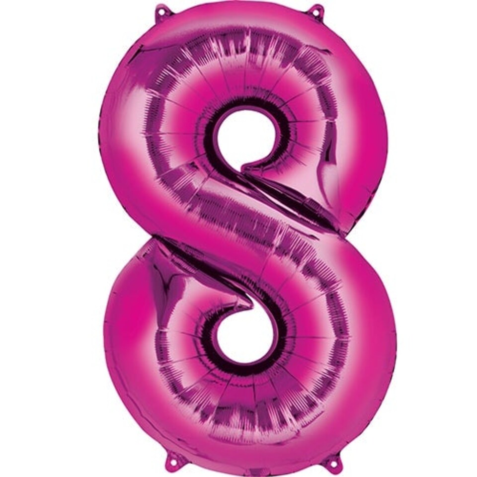Pink Number 8 Air Fill Foil Balloon 40cm / 16 in