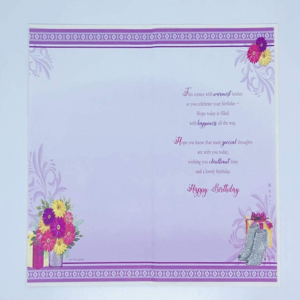 image 1 of To A Special Sister On Your Birthday Keepsake Treasures Stylish Design Greeting Card
