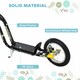 image 5 of HOMCOM Kids Stunt Scooter, Teen Push Scooter with 12" Rubber Wheels, Adjustable Handlebar Height, Dual Brakes, for 5+ Years Old Black