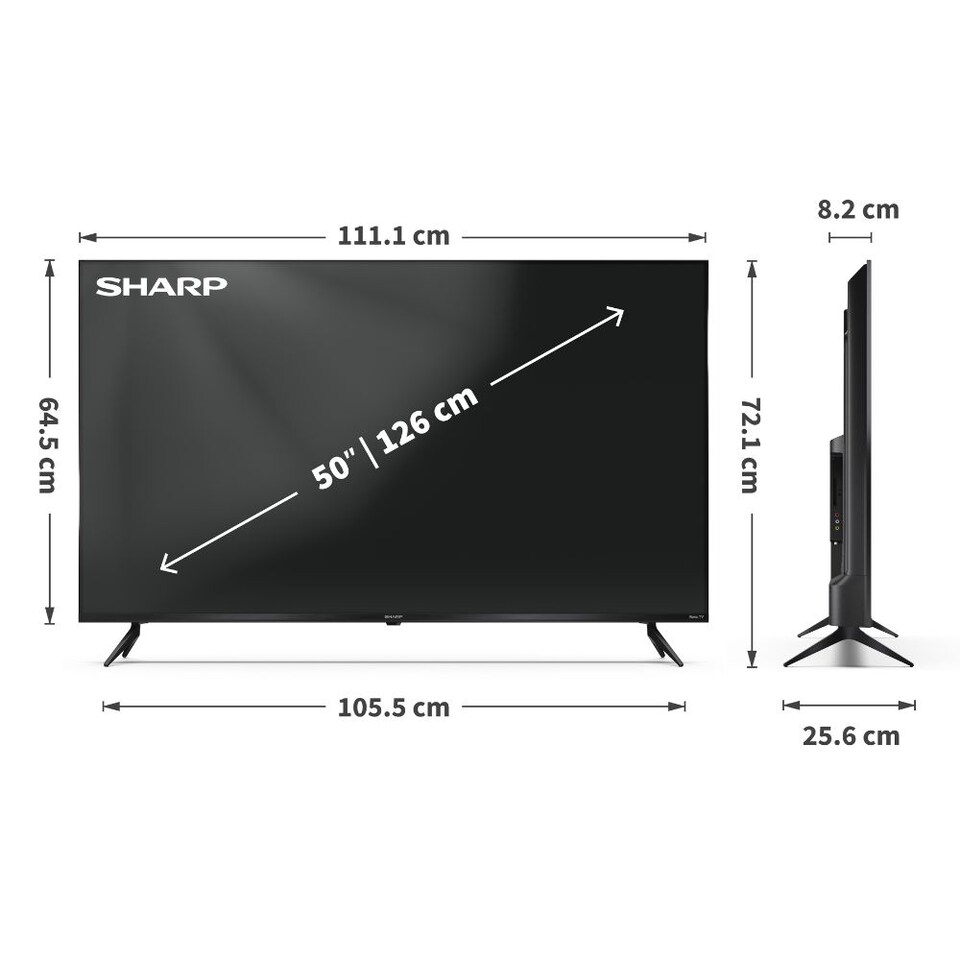 image 1 of SHARP 50HJ4225KB 50 Inch 4K Ultra HD Roku Smart TV with Freely