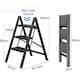 image 2 of Gr8 Home 3 Step Ladder Black Folding Stool Non Slip Heavy Duty Carbon Steel Lightweight