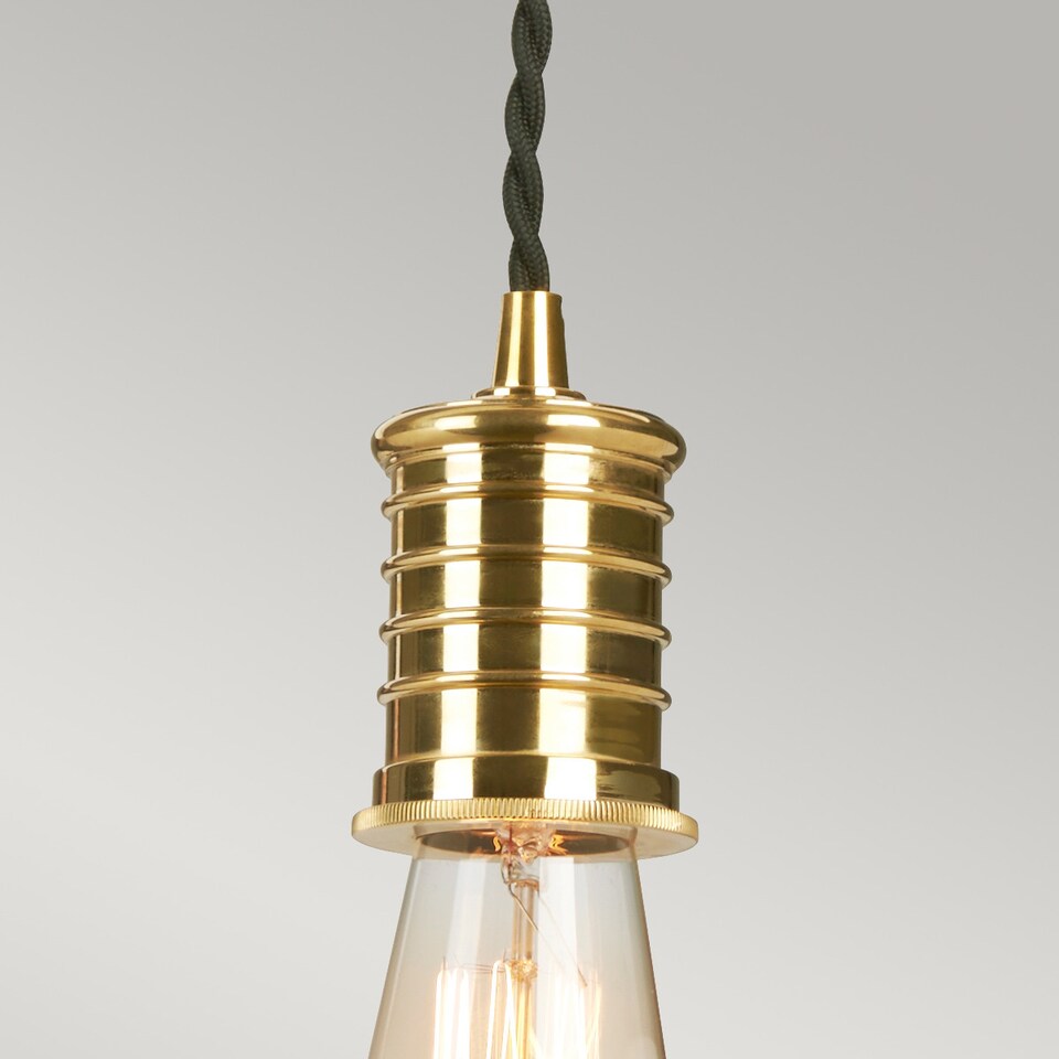 image 1 of Douille 1 Light Ceiling Pendant Black, Brass, E27