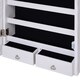 image 5 of HOMCOM Hanging Mirrored Jewel Storage Cabinet with Lock LED White